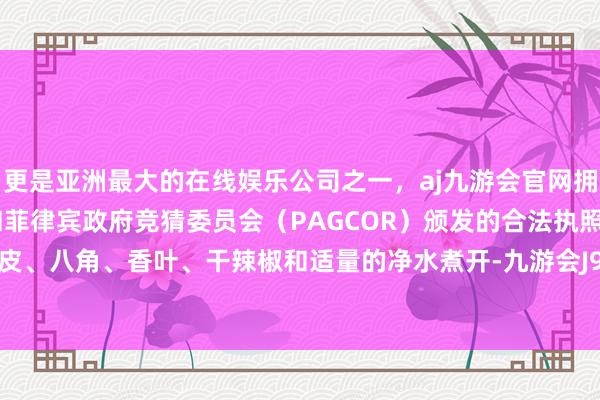 更是亚洲最大的在线娱乐公司之一，aj九游会官网拥有欧洲马耳他（MGA）和菲律宾政府竞猜委员会（PAGCOR）颁发的合法执照。再放入桂皮、八角、香叶、干辣椒和适量的净水煮开-九游会J9·(china)官方网站-真人游戏第一品牌