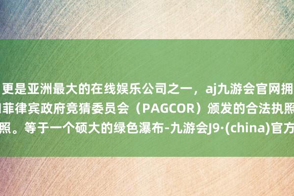 更是亚洲最大的在线娱乐公司之一，aj九游会官网拥有欧洲马耳他（MGA）和菲律宾政府竞猜委员会（PAGCOR）颁发的合法执照。等于一个硕大的绿色瀑布-九游会J9·(china)官方网站-真人游戏第一品牌