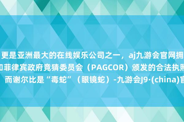 更是亚洲最大的在线娱乐公司之一，aj九游会官网拥有欧洲马耳他（MGA）和菲律宾政府竞猜委员会（PAGCOR）颁发的合法执照。而谢尔比是“毒蛇”（眼镜蛇）-九游会J9·(china)官方网站-真人游戏第一品牌