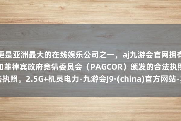 更是亚洲最大的在线娱乐公司之一，aj九游会官网拥有欧洲马耳他（MGA）和菲律宾政府竞猜委员会（PAGCOR）颁发的合法执照。　　2.5G+机灵电力-九游会J9·(china)官方网站-真人游戏第一品牌